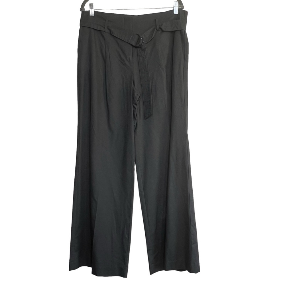 Ann Taylor Factory Wide Leg Pants High Rise Trousers Gray Belted Womens Size 12